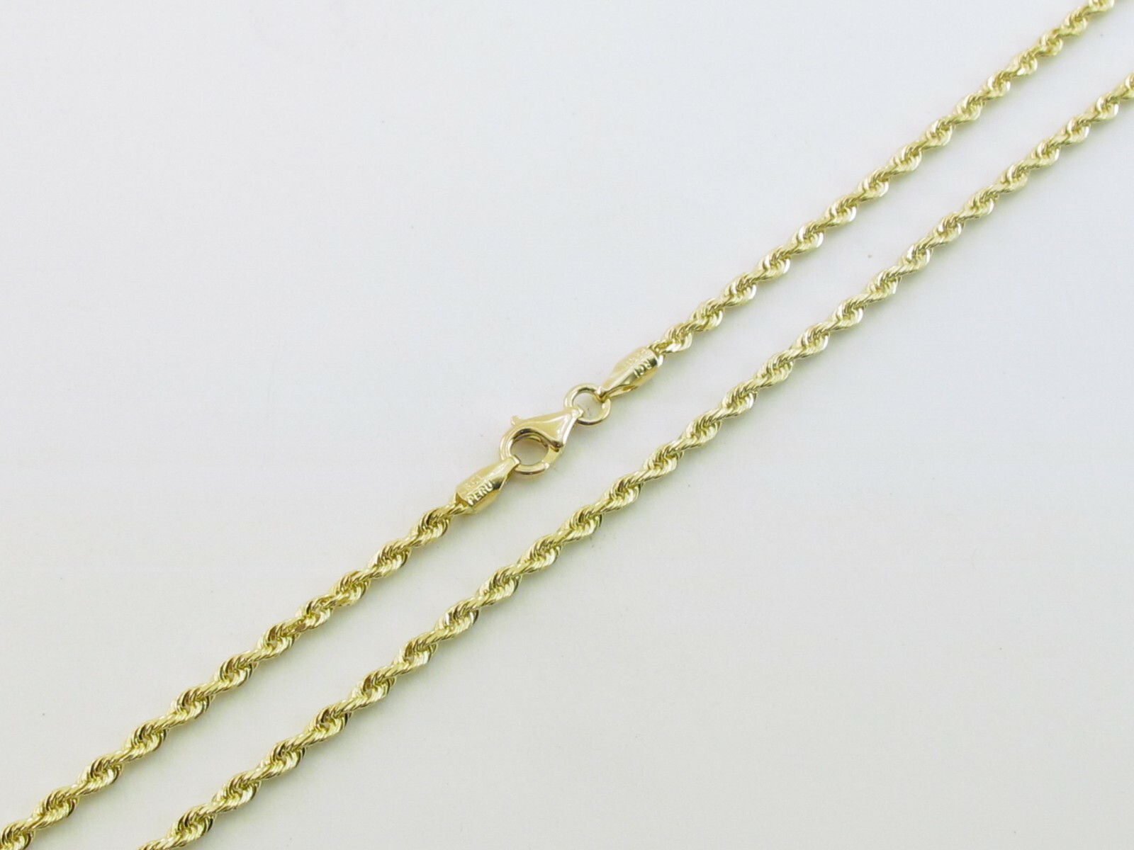 14k Solid Yellow Gold Diamond Cut Rope Chain 1.2 mm, 1.5 m, 2 m , 2.3 m , 2.5 mm
