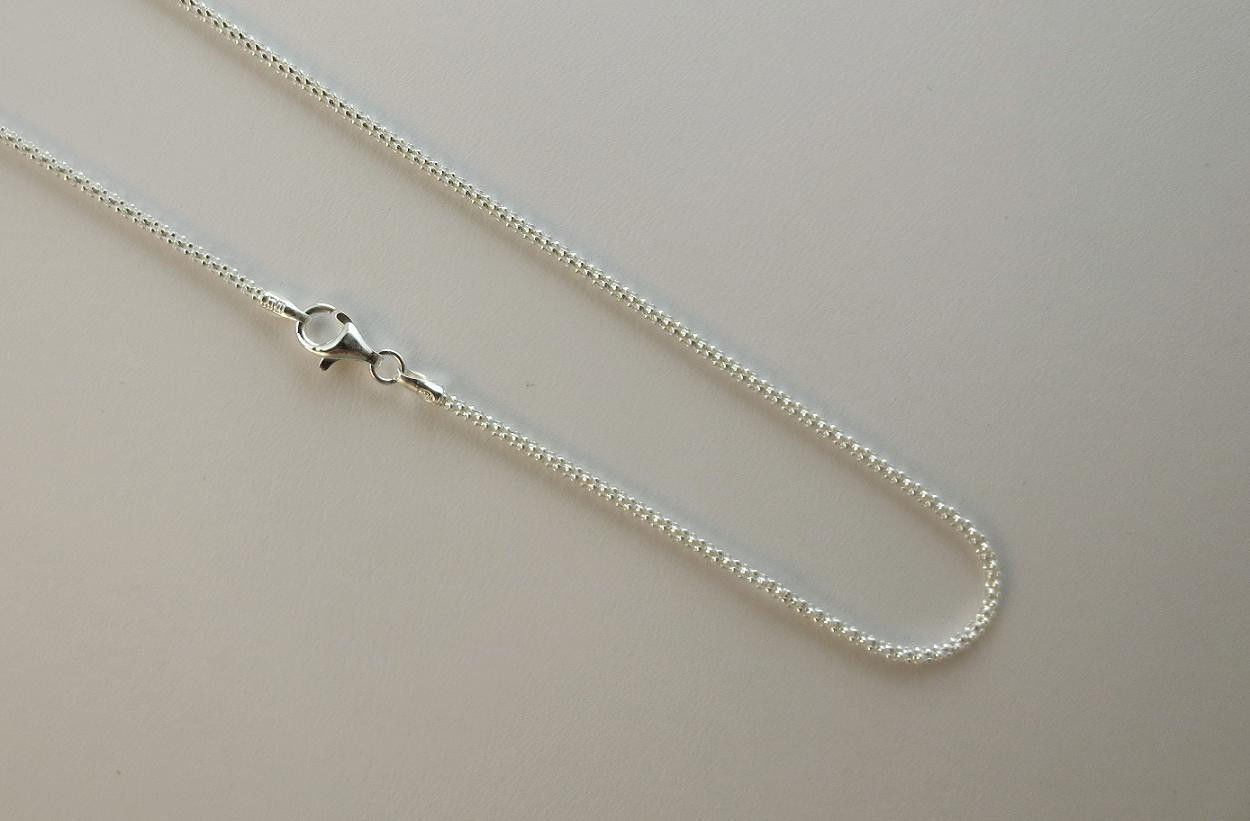 1.8mm Sterling Silver PopCorn Chain. 16,18,20,22,24,30 inch Italian 925 Necklace