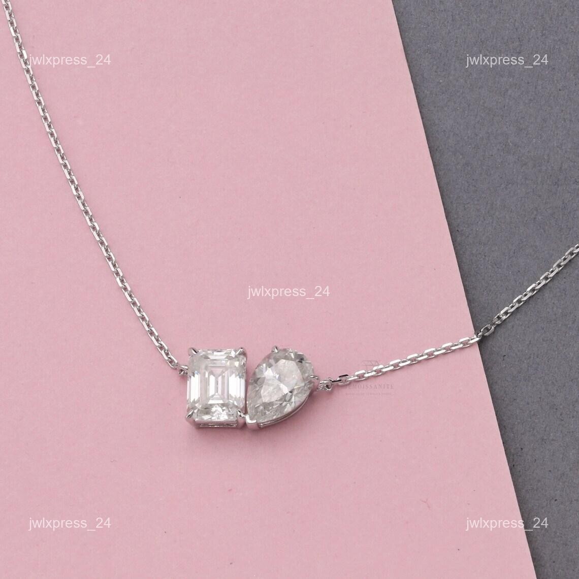 Brilliant Cut Lab Grown Diamond April Prong Mother’s Day Pendant 14K White Gold