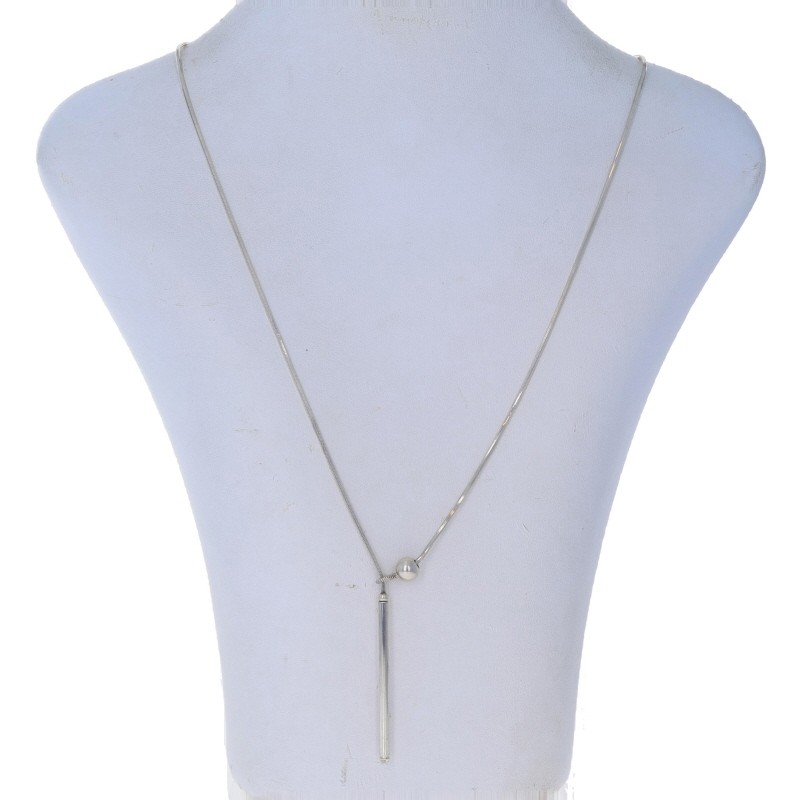 Sterling Lariat Pendant Necklace – 925 Diamond Cut Snake Chain Italy Adjustable