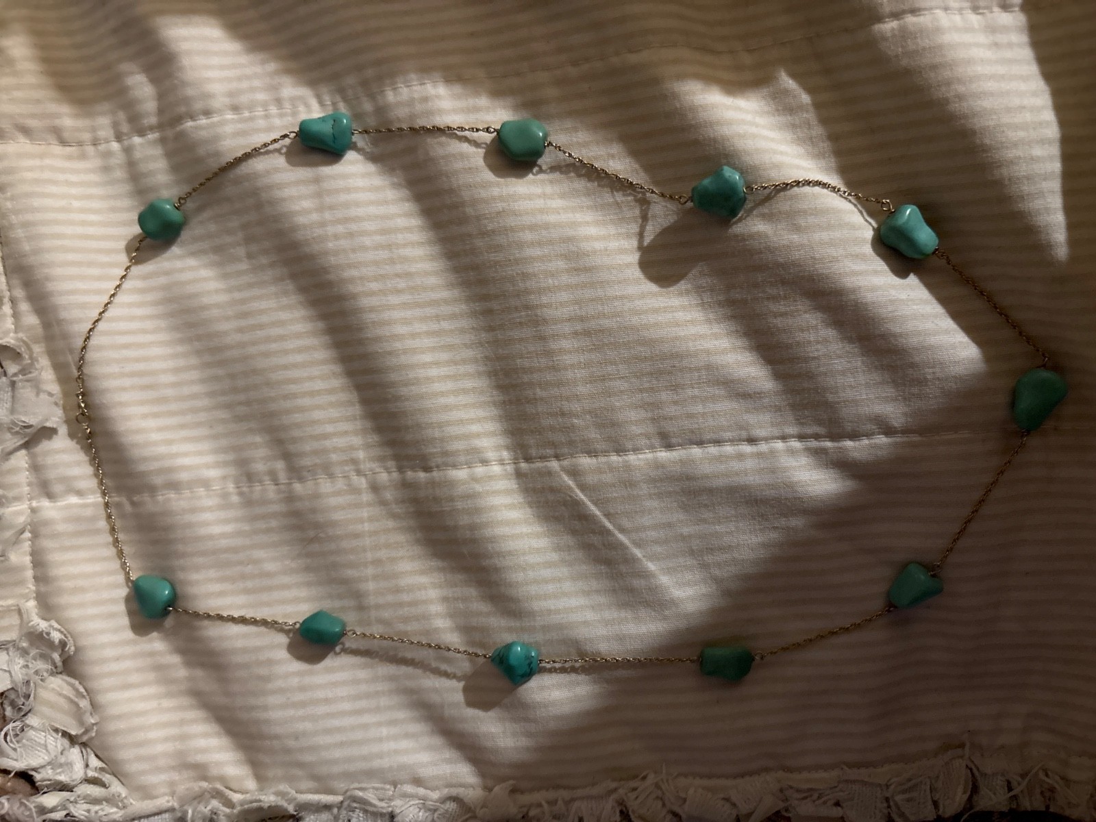 Vintage 14k Gold Chain W/ Turquoise