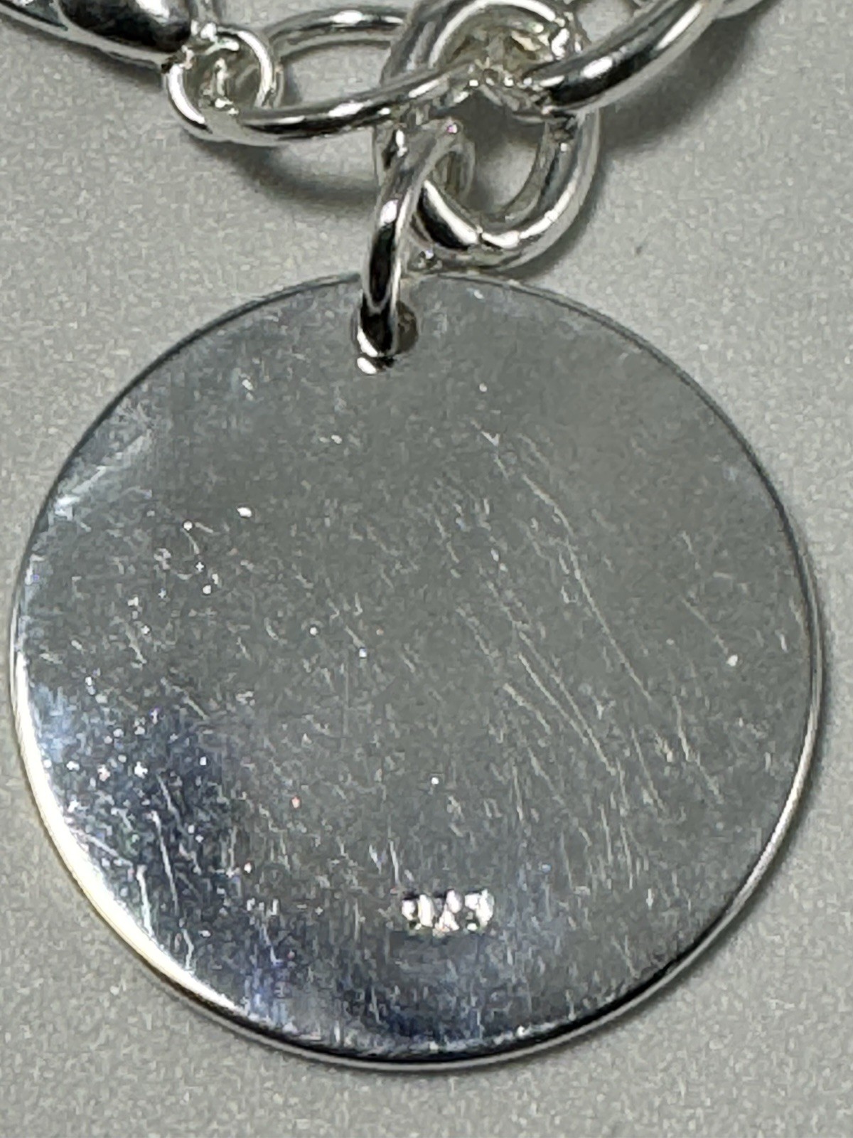 Sterling Silver Double Rolo Chain Necklace 18” Heavy 50.1g Disc Pendant 925