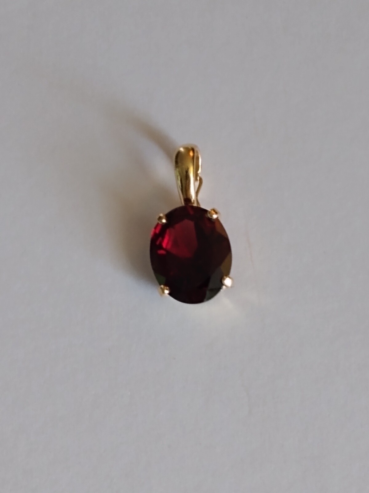 14k Yellow Gold CGA-Certified Garnet Enhancer Pendant