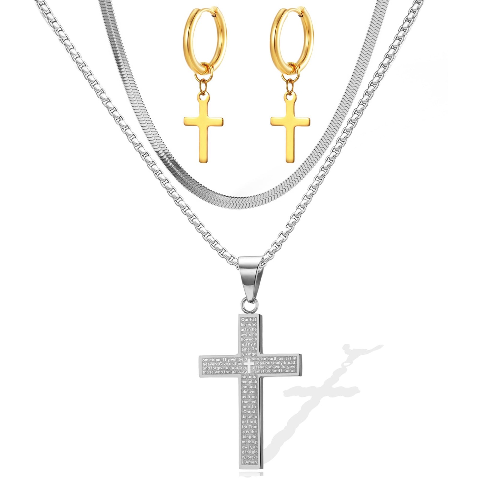 316L Stainless Steel Christian Cross Necklace for Men and Women – Faith Pendant