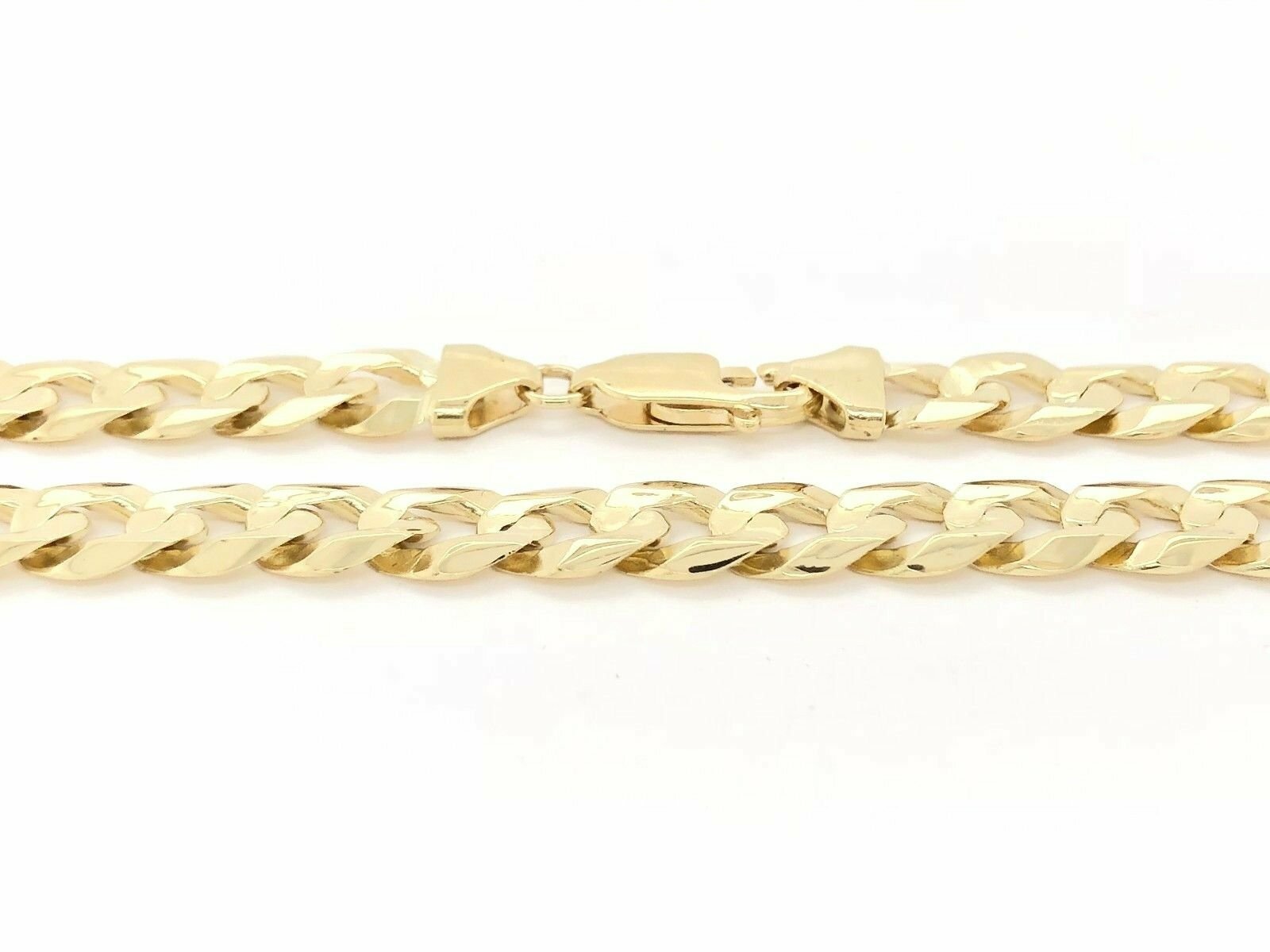 14k Yellow Gold Solid Curb Cuban Link Chain Necklace 24″ 9mm 51.5 grams