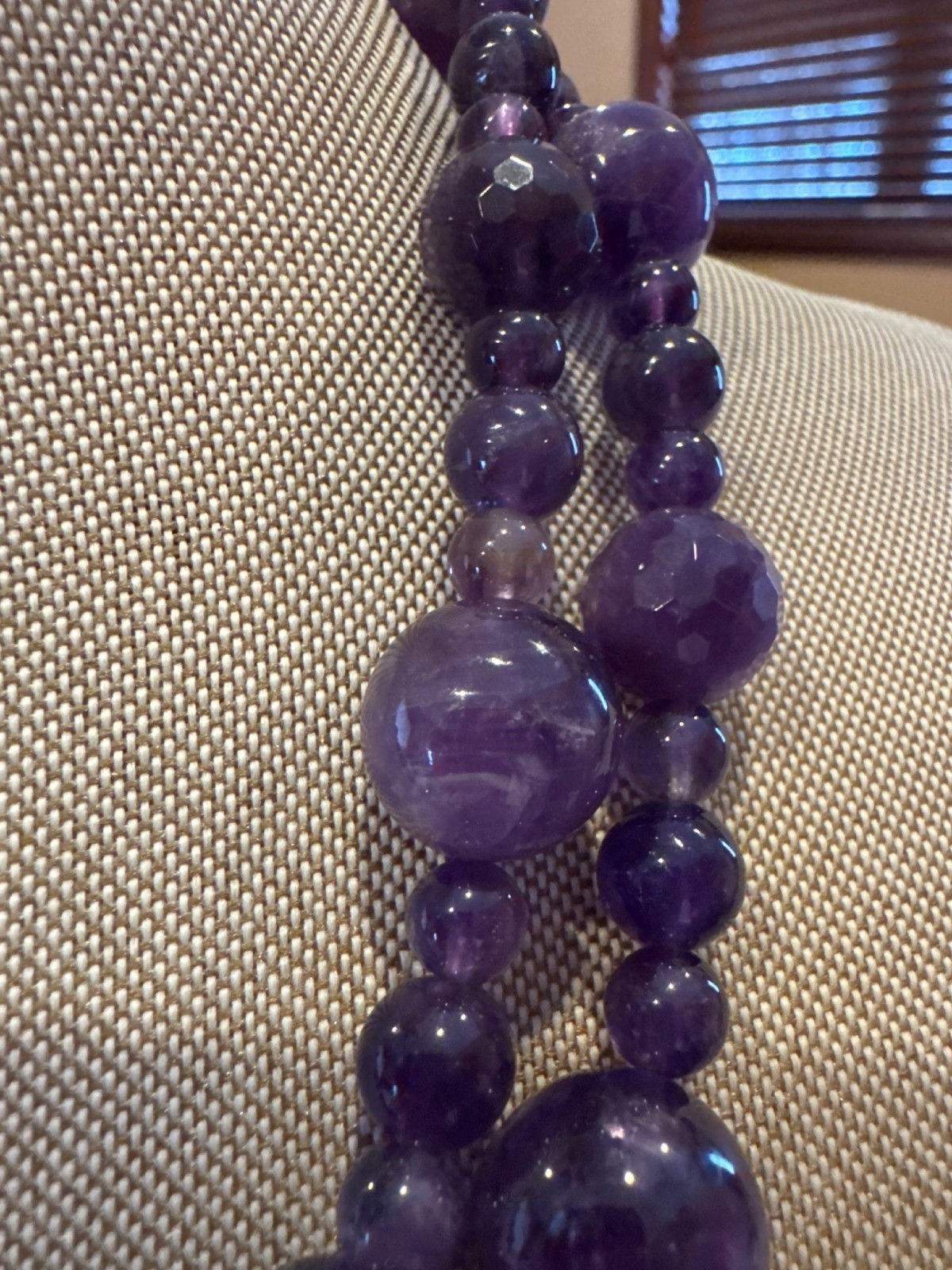 Mine Finds by Jay King DTR Sterling Silver 925 Amethyst Bead Necklace 34″-37″