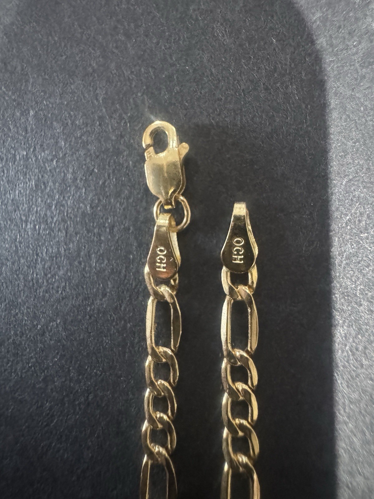 Solid 14K Yellow Gold Figaro Chain Necklace 22″ Long 4.15g Genuine Mens