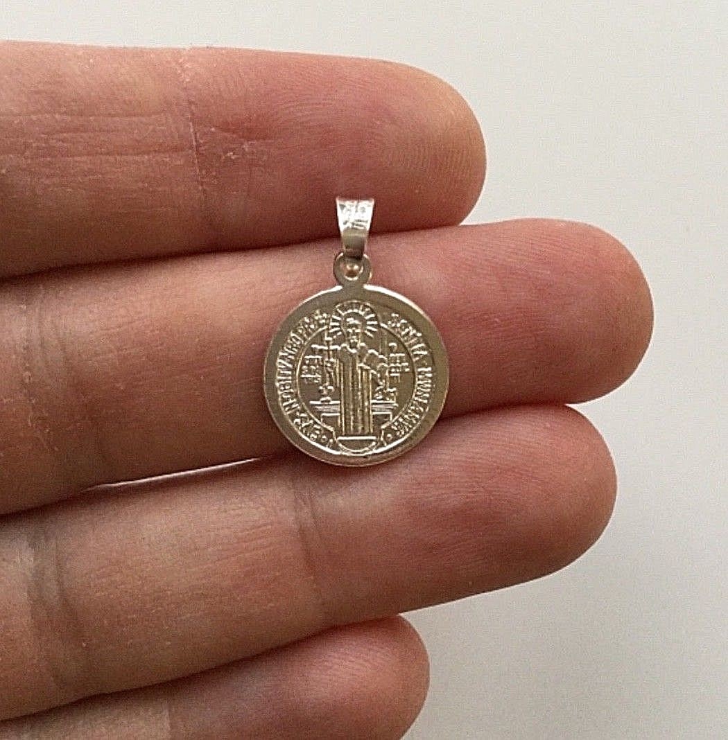 925 SILVER SAINT BENEDICT PENDANT / 925 PLATA MEDALLA DE SAN BENITO – 15mm #2