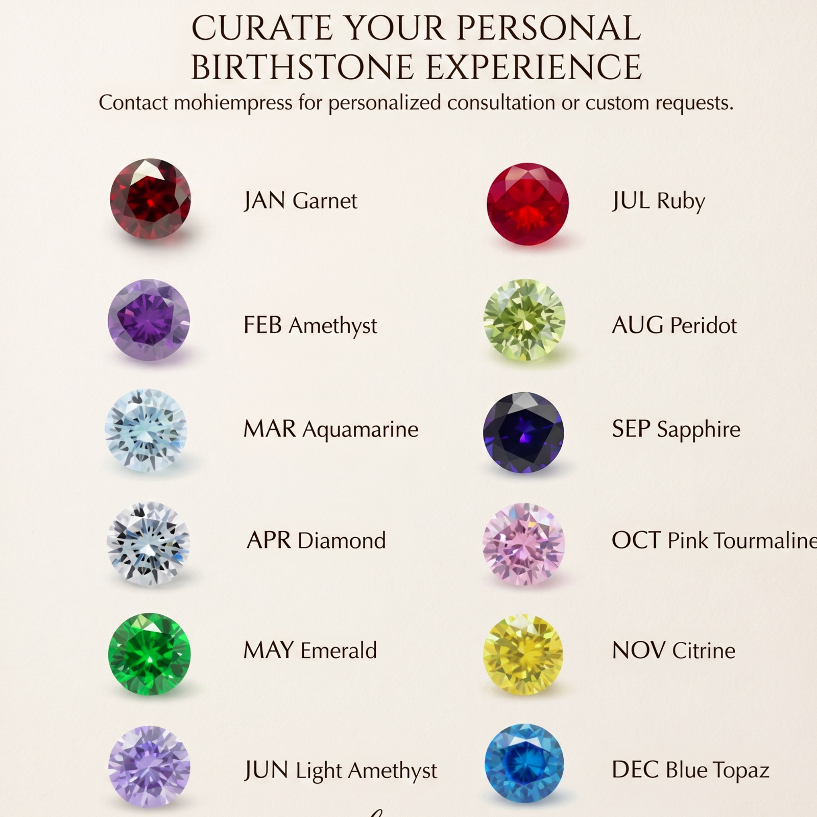 925 Sterling Silver Personalized Family Birthstone Necklace, Handmade Jewelry