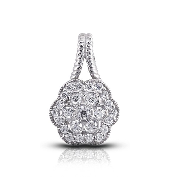0.82ctw E/VS1 Round Cut Earth Mined Certified Diamonds Platinum Pendant + Chain