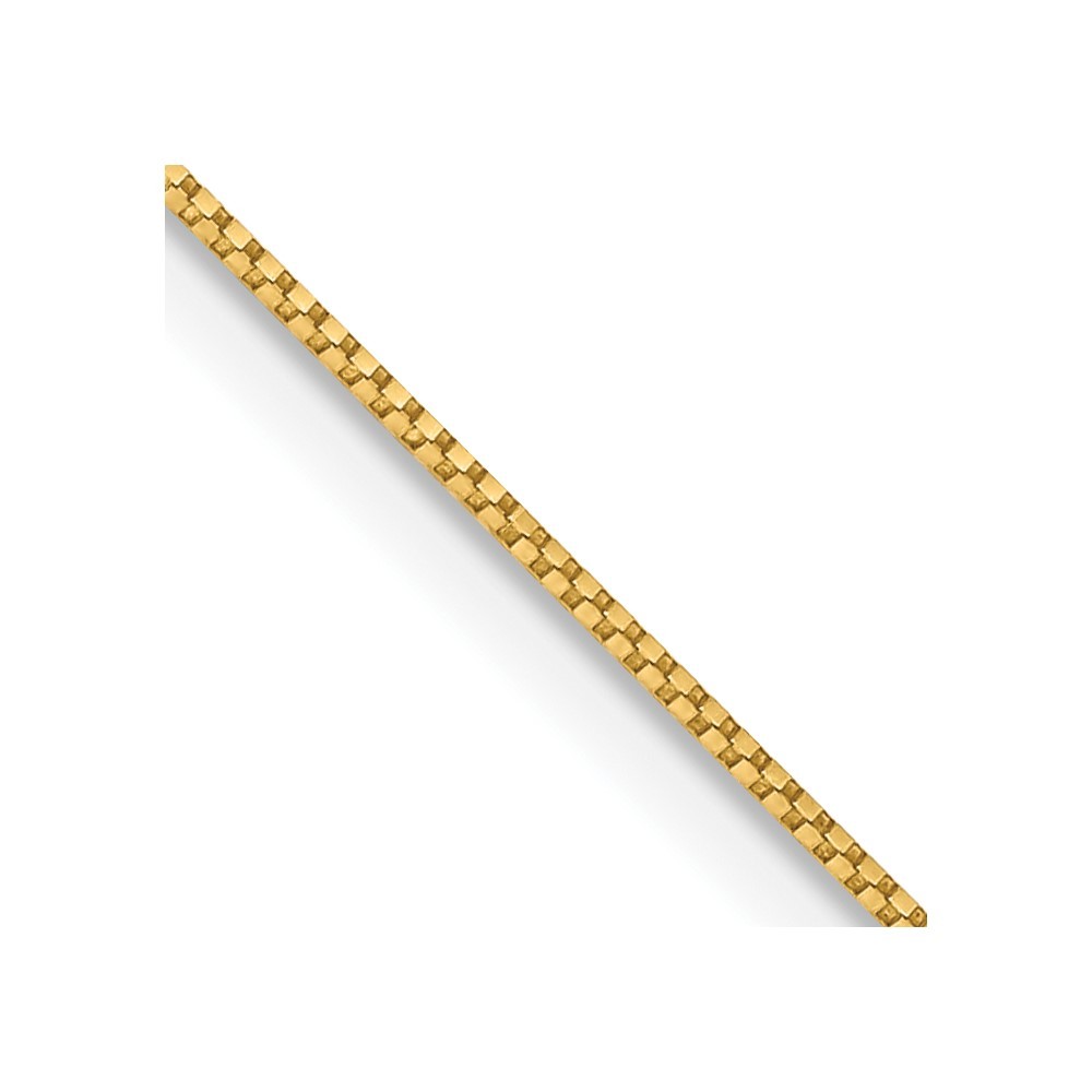 Real 14K Yellow Gold .7mm Box with Spring Ring Clasp Chain; 18 inch