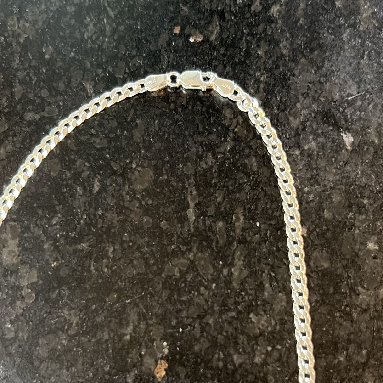 Miabella 925 Sterling Silver Curb Link Chain Necklace 18in Lobster Clasp Signed