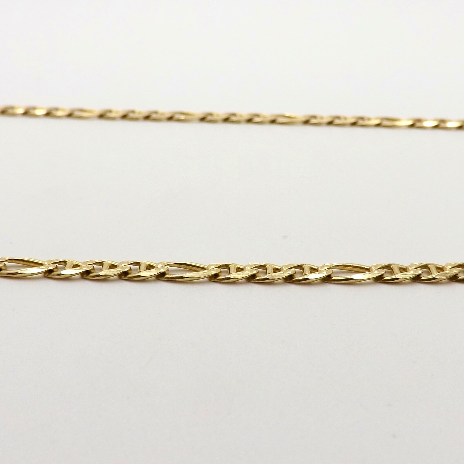 Solid 14k Gold Mariner Figaro Figarucci Link Pendant Chain Necklace 19in 12g