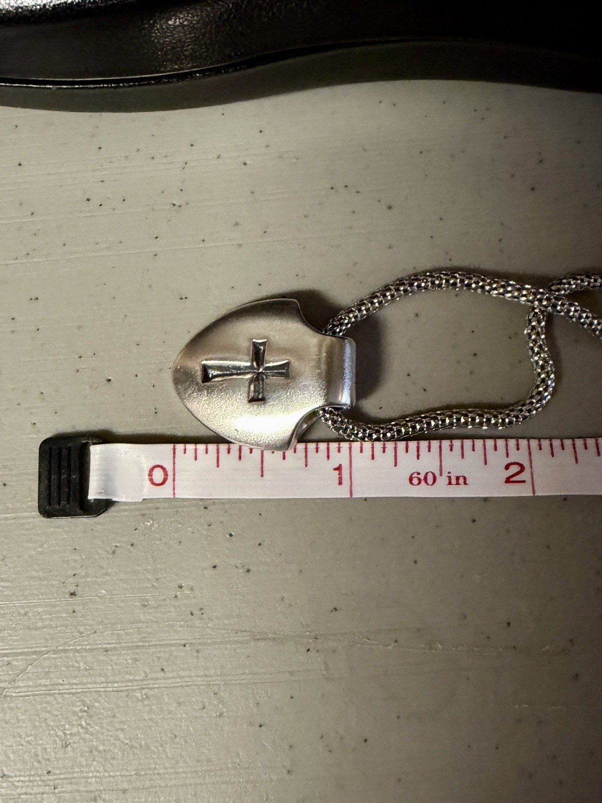JAMES AVERY Sterling Silver Shield Faith Cross Pendant Popcorn Necklace; RETIRED
