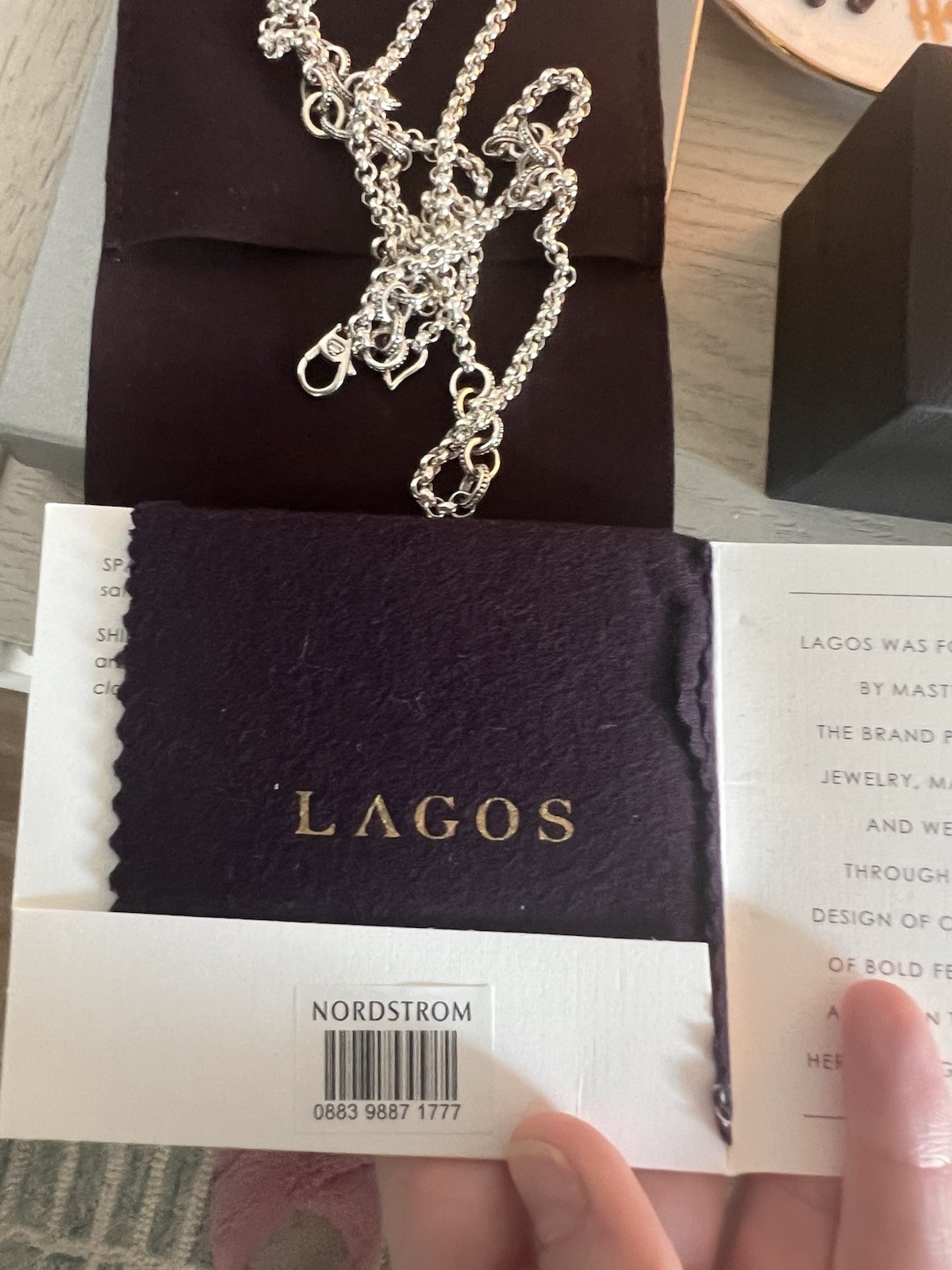 LAGOS Caviar Sterling Silver Link Necklace 925 w/ Box & Papers Nordstrom