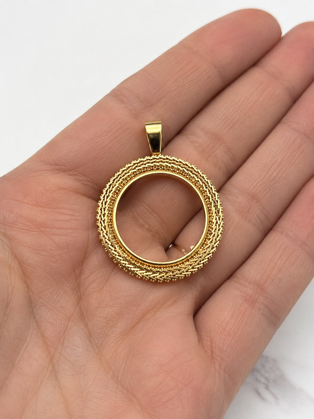 18K Yellow Gold Bezel for 20 Peso Coin BEZEL ONLY