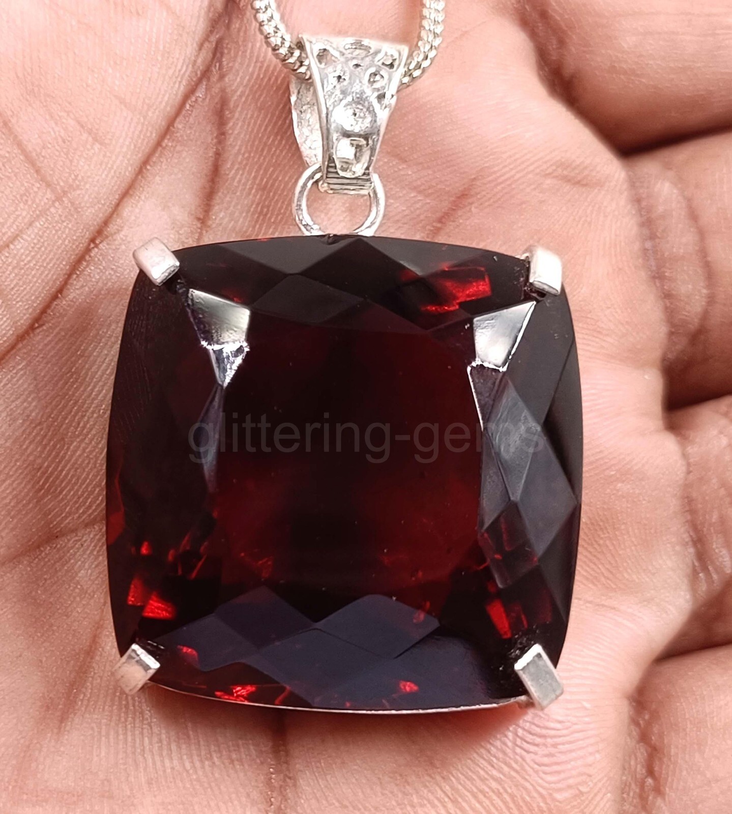 120.00 Ct Natural Red Ruby Pendant Cushion Cut IGL Certified Loose Gemstone 5DDM