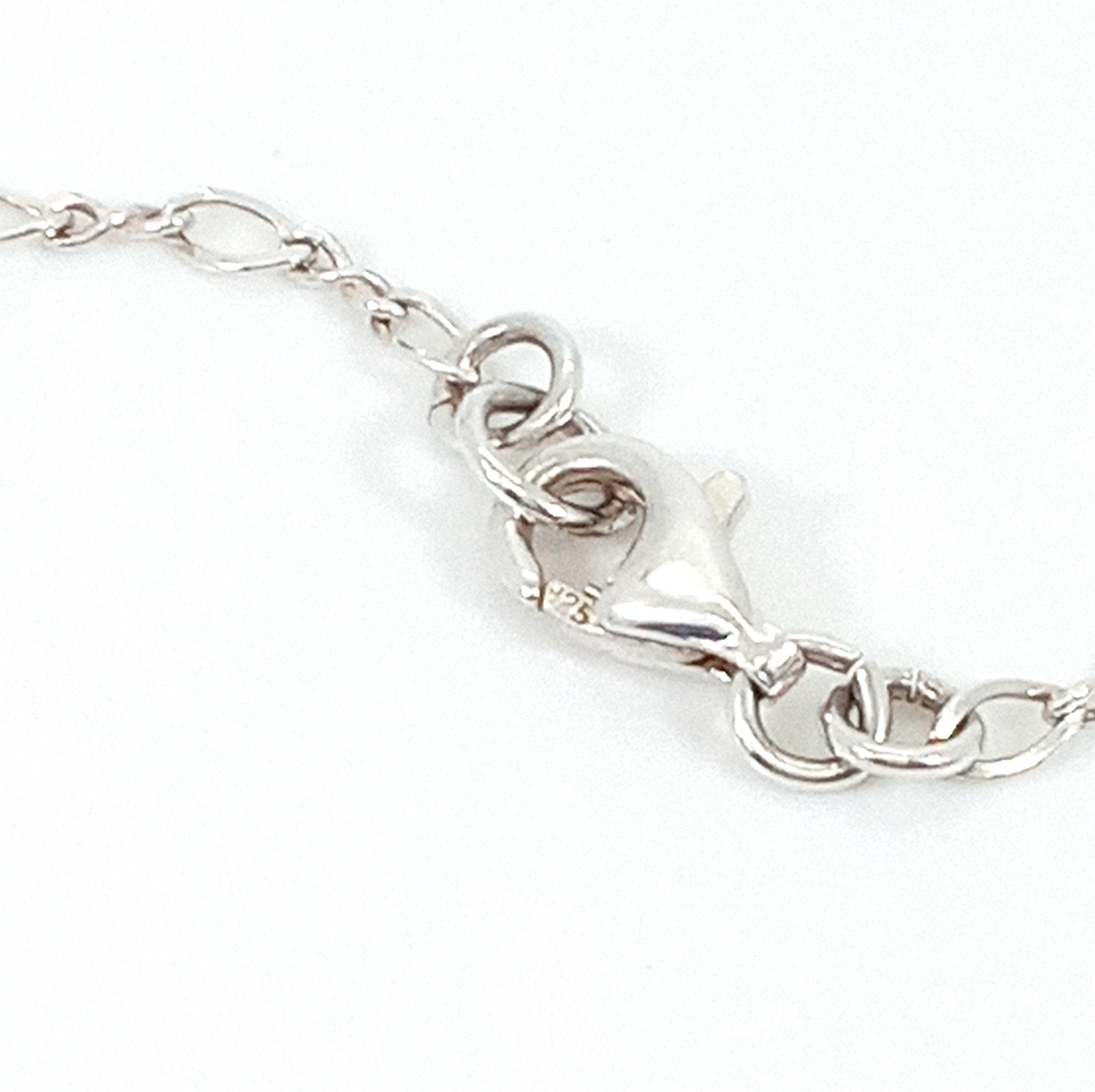 Vintage 925 Sterling Silver Flashy Rainbow Moonstone Necklace