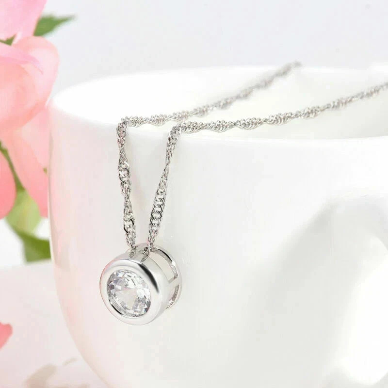 1.00 Ct Certified Round Shape Diamond Women’s Solitaire Pendant 14K White Gold