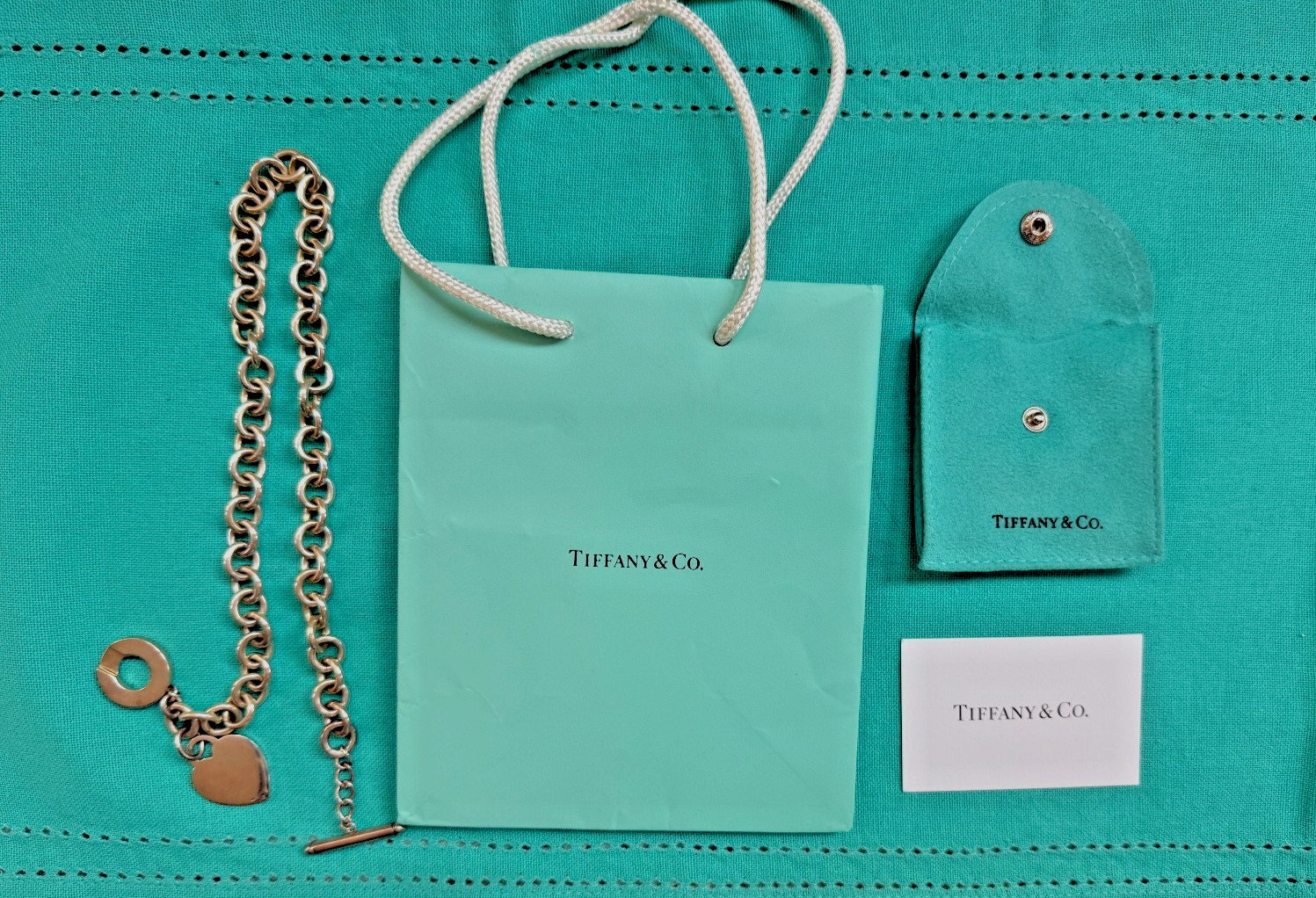 TIFFANY & CO. Sterling Silver Return to Tiffany Heart Tag Toggle Necklace w/ COA