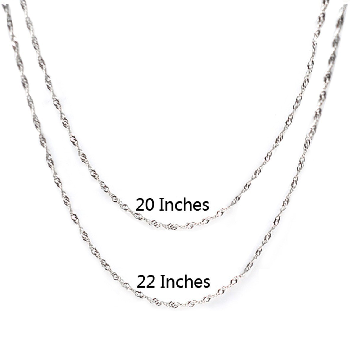 De Buman 16-24 Inch High-polish Sterling Silver Singapore Chain(1.2mm)