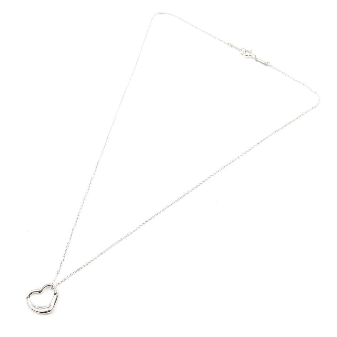 Tiffany & Co. Open Heart Necklace Silver 925 Unisex Pre-Owned Vintage