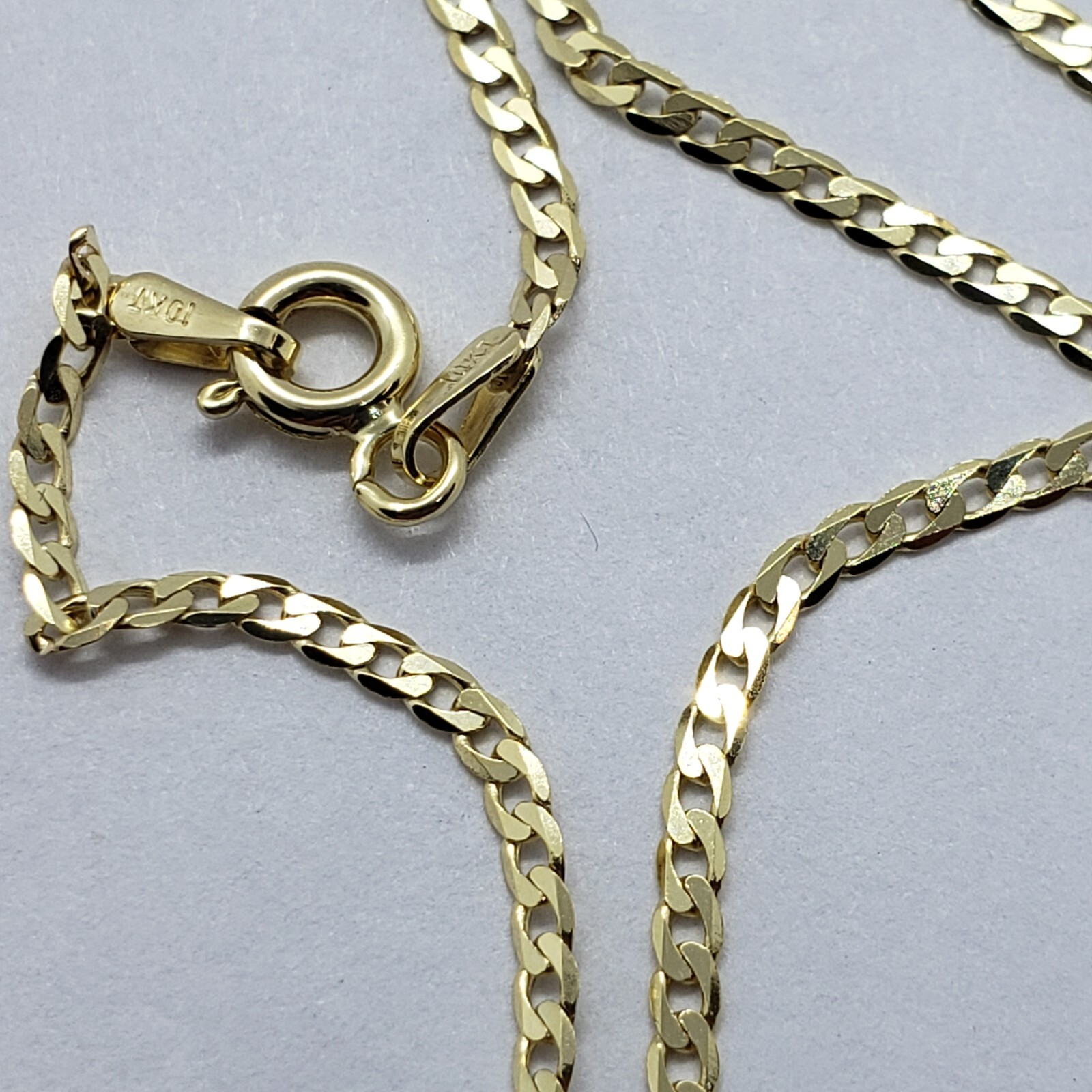 10K Yellow Gold Solid Cuban Link Chain Curb Necklace Bracelet 1.8mm-4mm, 7″~30″