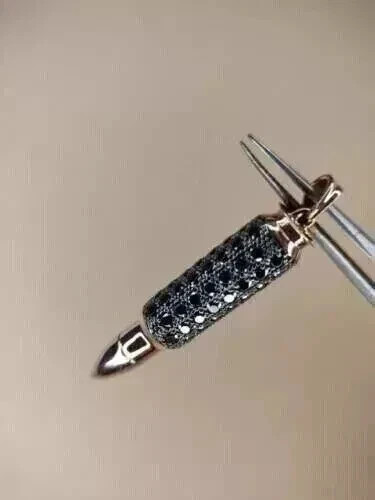 2Ct Round Cut Lab Created Diamond Men’s Bullet Pendant 14K Yellow Gold Plated