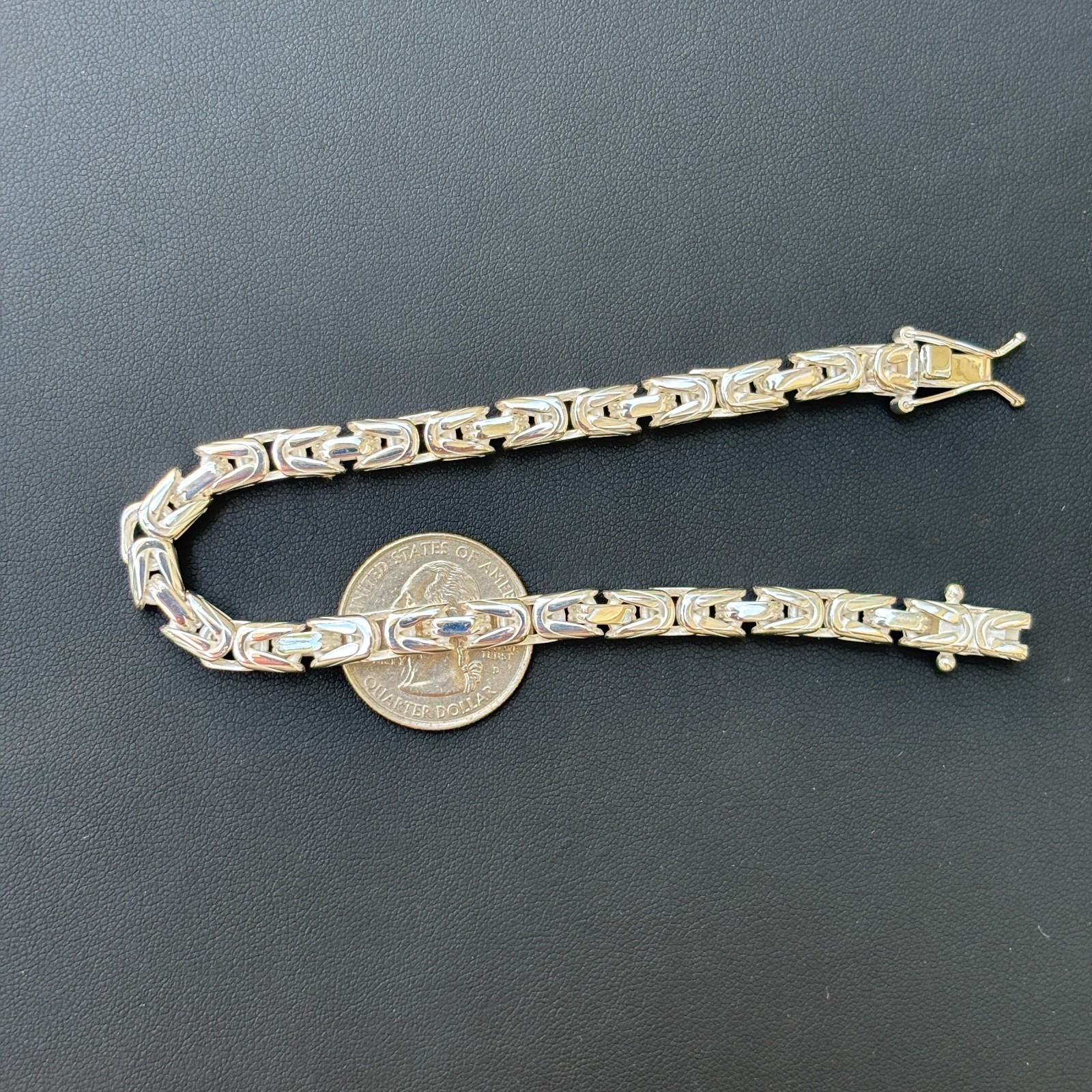 6mm Byzantine W. Box Clasp Bracelet – Solid 925 Sterling Silver MADE IN ITALY