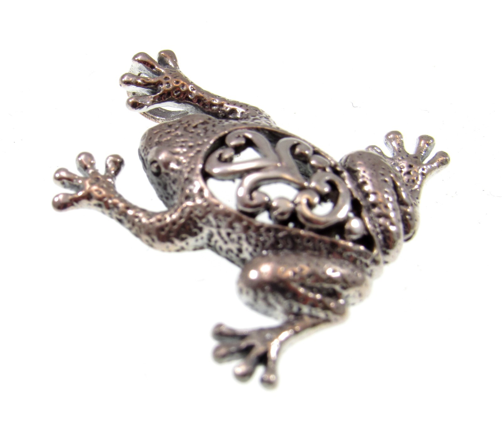 Handcrafted Solid 925 Sterling Silver Frog / Toad Slide Amphibian Pendant