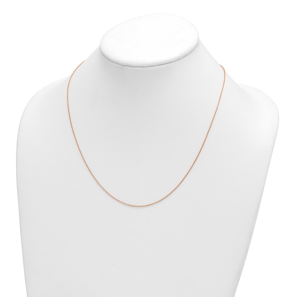 14K Rose Gold Polished 1.1mm Solid Cable Chain Necklace 20″ for Women 1.43 g