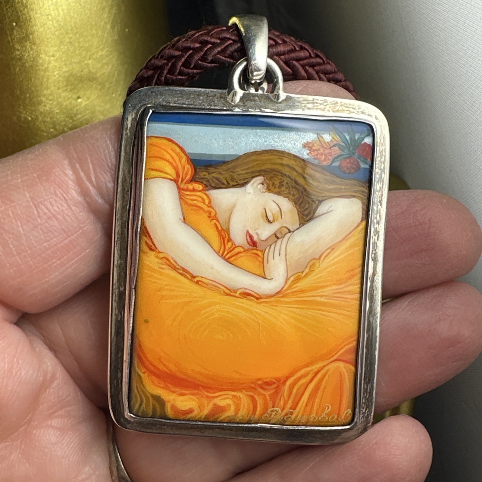 Flaming June sterling silver Russian signed hallmarked Anna King