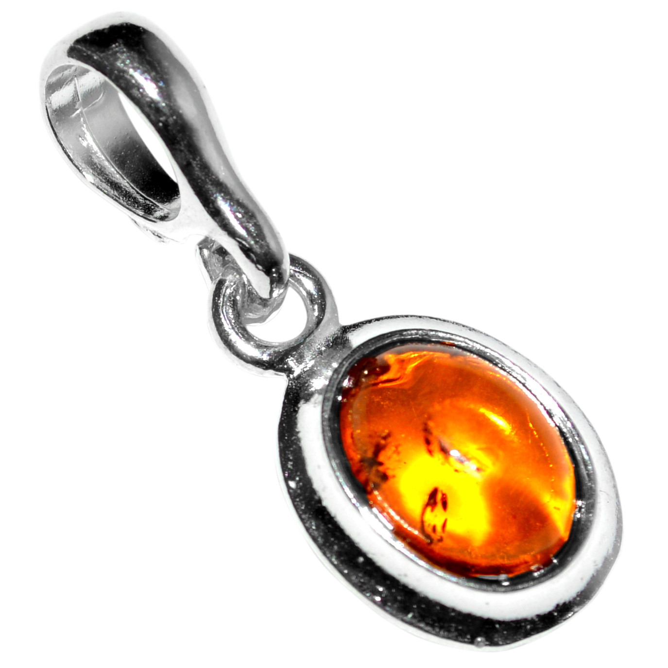 1.28g Authentic Baltic Amber 925 Sterling Silver Pendant Jewelry N-A464A