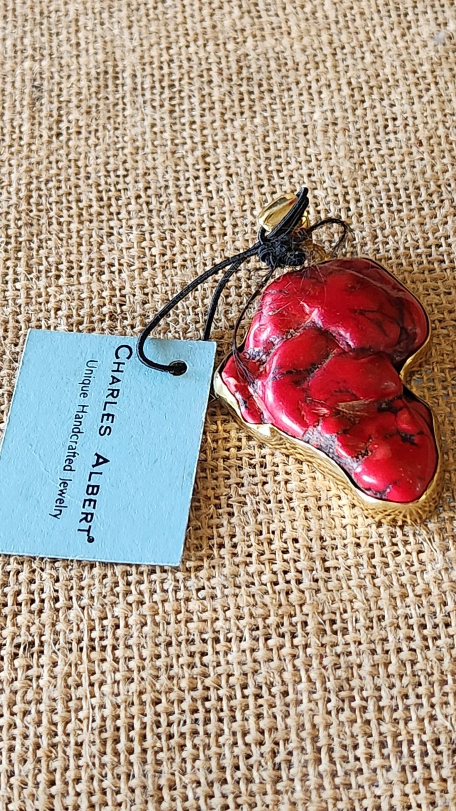 Charles Albert Coral Pendant Alchemia Metal Very Large Pendant 2.72″ X 1.46″