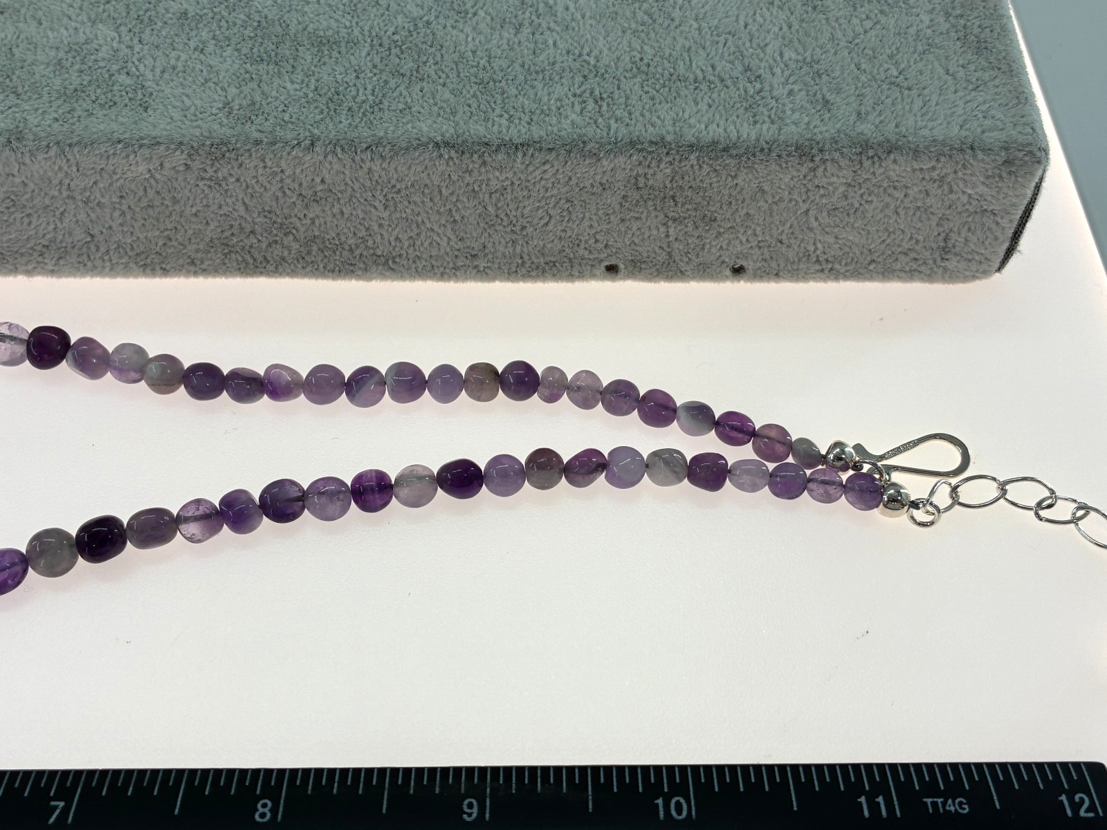 Jay King DTR Cape Amethyst Beaded Station Necklace Sterling Silver HSN Purple