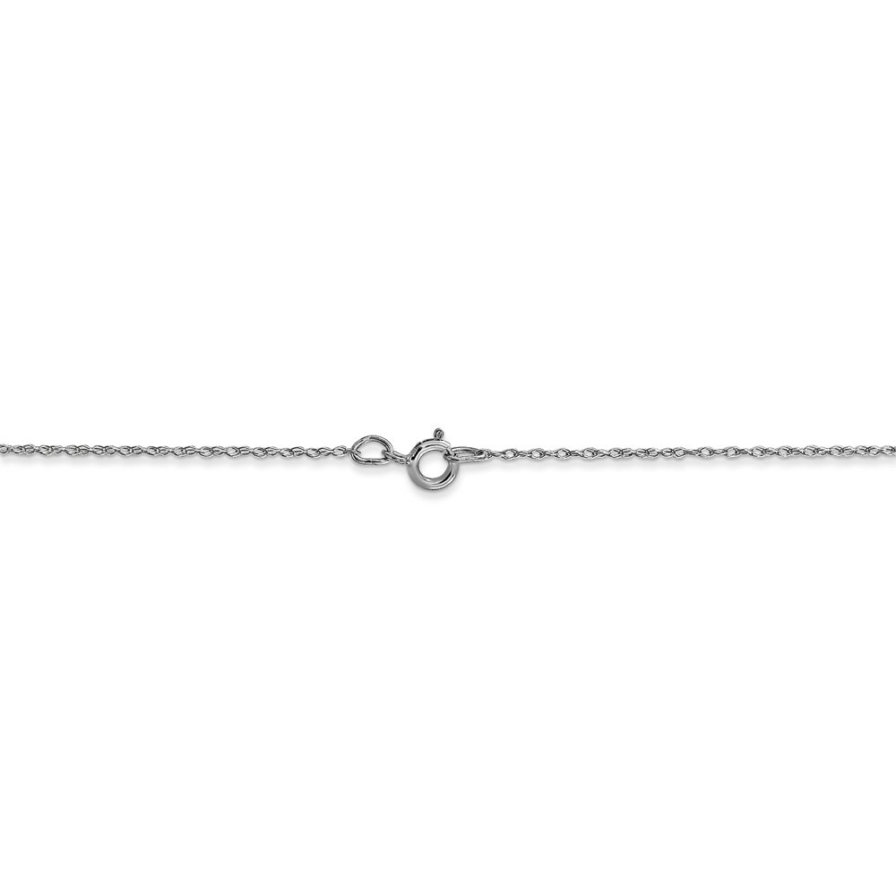 Real 14kt White Gold 16 inch Carded .5mm Cable Rope with Spring Ring Clasp Chain