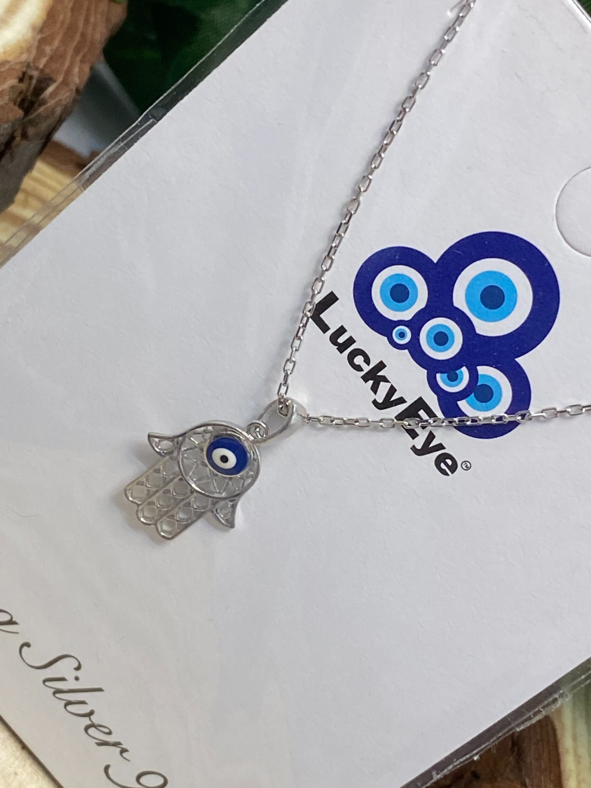 Evil eye Sterling Silver Hamsa Pendant Necklaces #9986