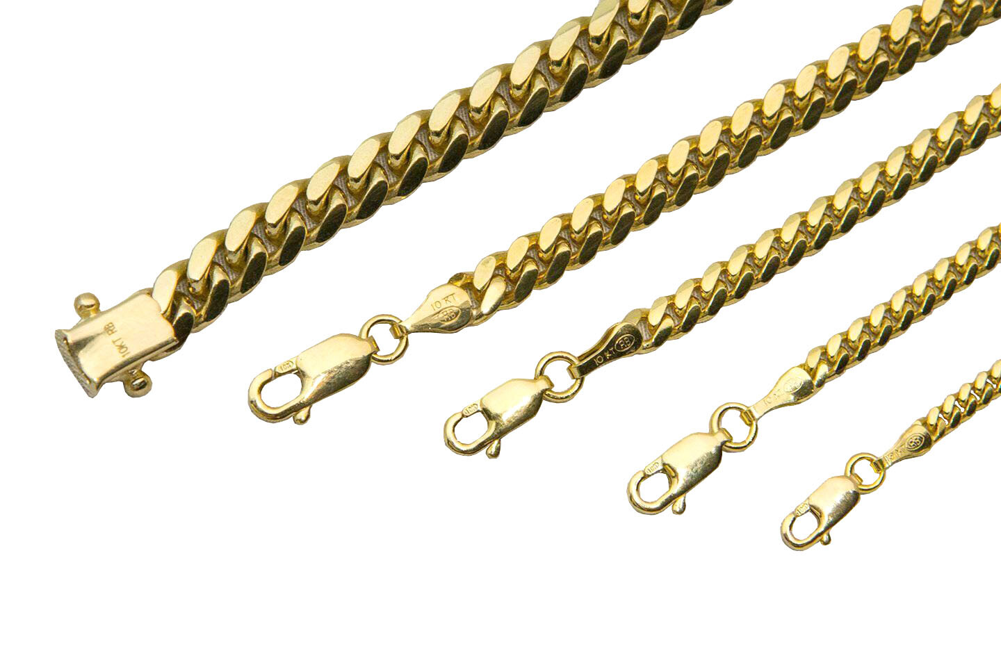 10k Yellow Gold Solid 2mm-6mm Miami Cuban Link Chain Necklace Bracelet 7″-30″