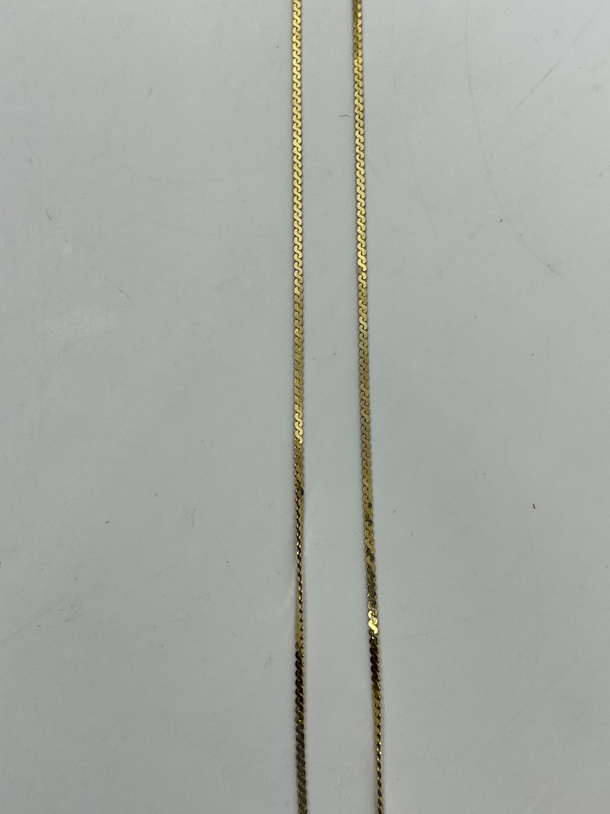 14K Italy Gold Chain Necklace 585 S Link Serpentine Chain 21” 2.5g Yellow Gold