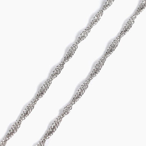 Pt999 Solid Platinum 1.4mm-1.1mm Tapered Singapore Chain Necklace 19.5″ MIJapan