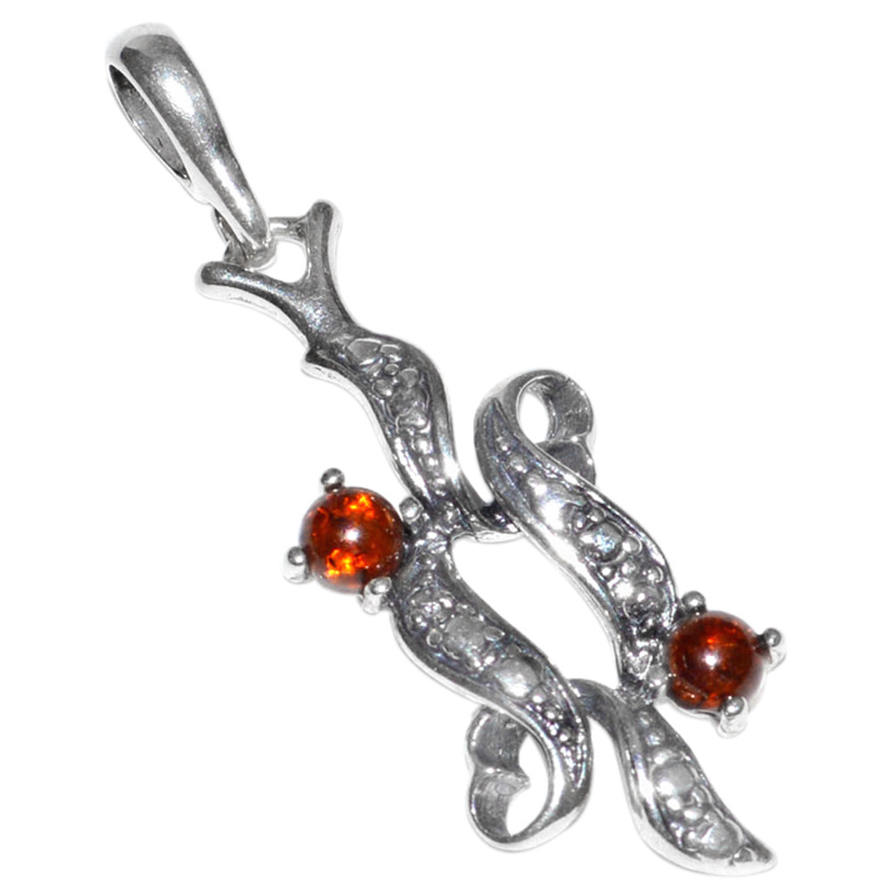 2.8g Authentic Baltic Amber 925 Sterling Silver Pendant Jewelry N-A528