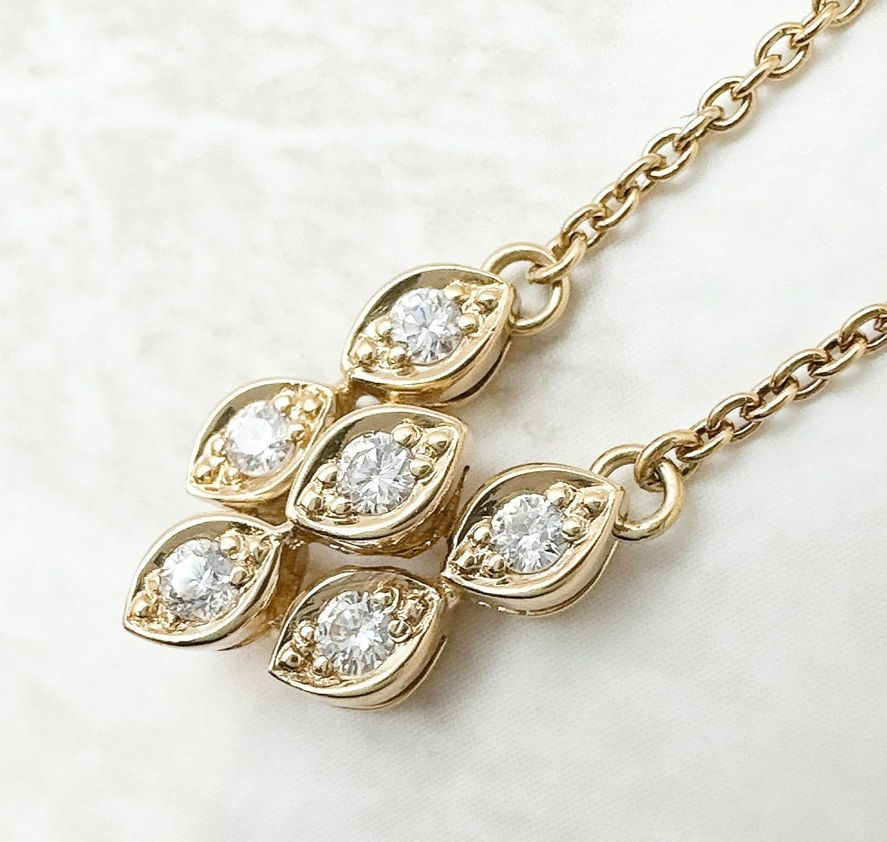 Christian Dior Diamond 0.69ct Floral Cluster 18k Yellow Gold Pendant Necklace