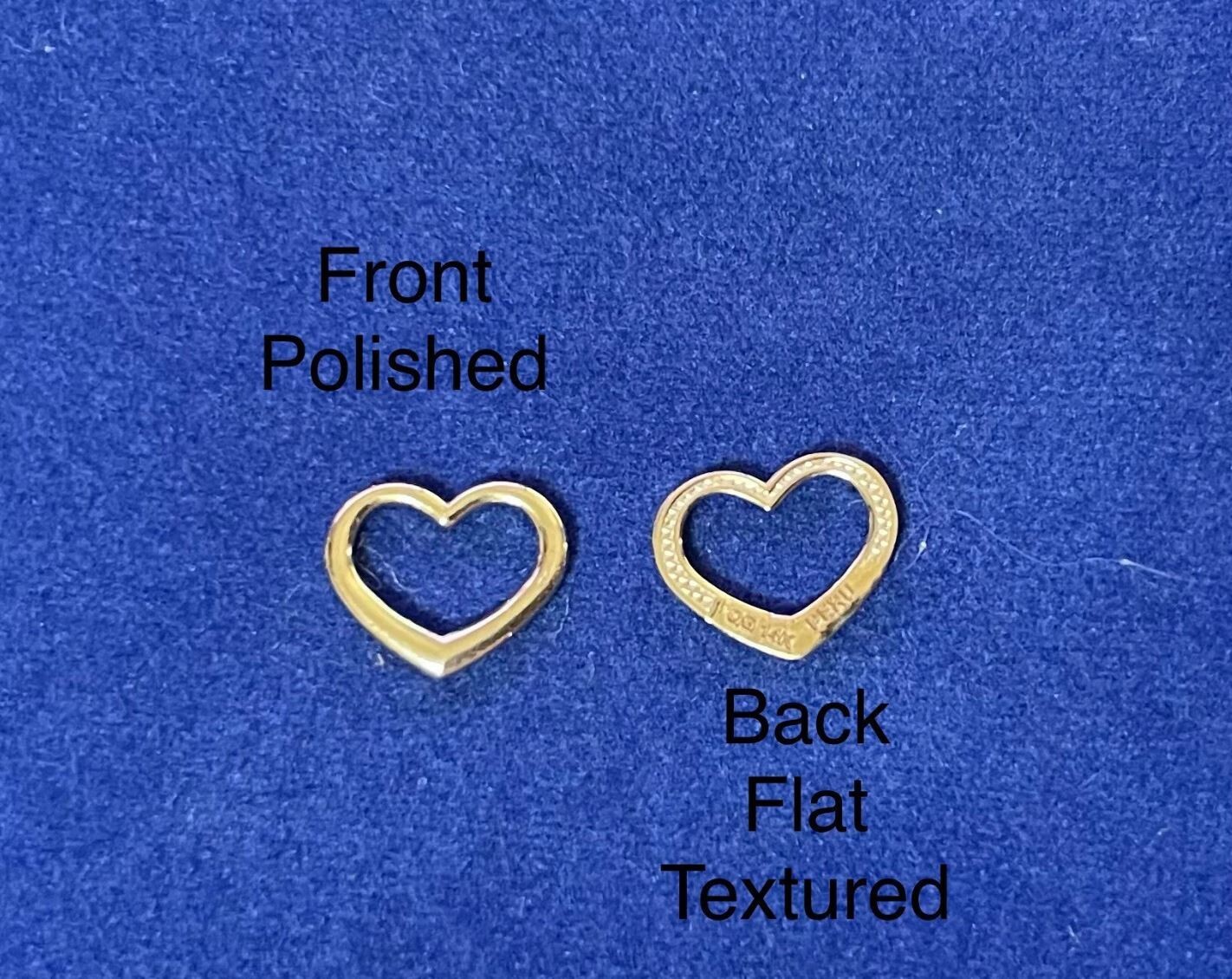 10K or 14K Yellow, Rose or White Solid Mini Floating Heart Slide Charm Pendant