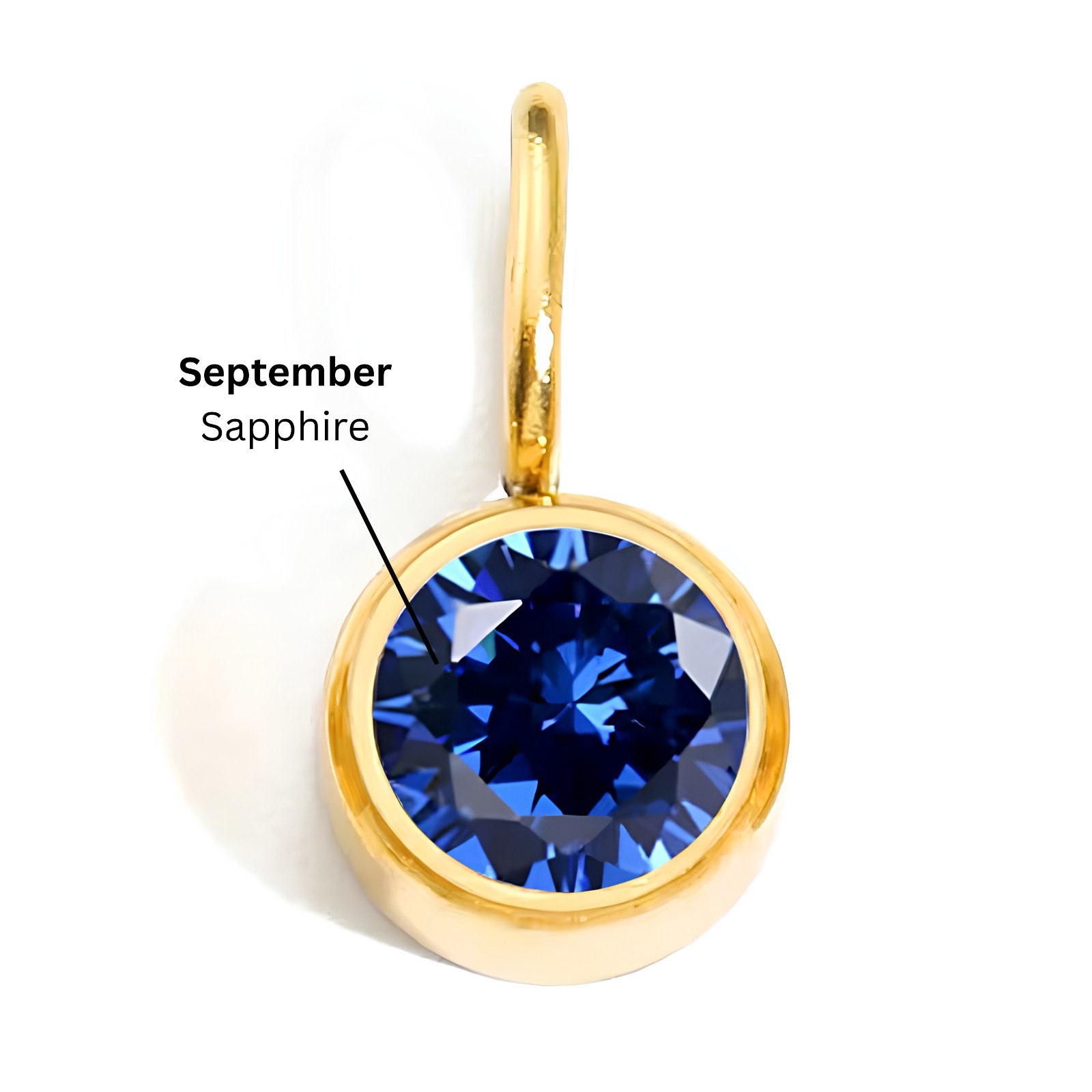 925 Sterling Silver Birthstone Dangle Charm Pendant 18k Gold Plated CZ Gift