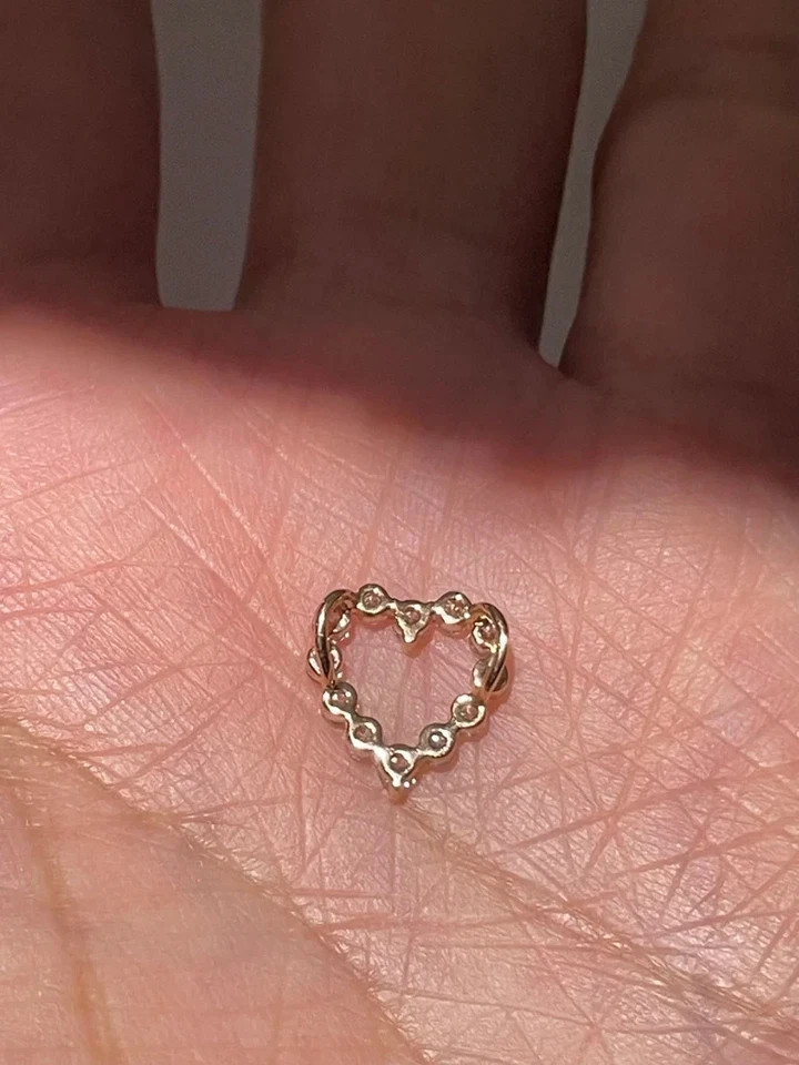 14KYellow Gold Plated Silver0.50Ct Round Cut Real Moissanite Women Heart Pendant