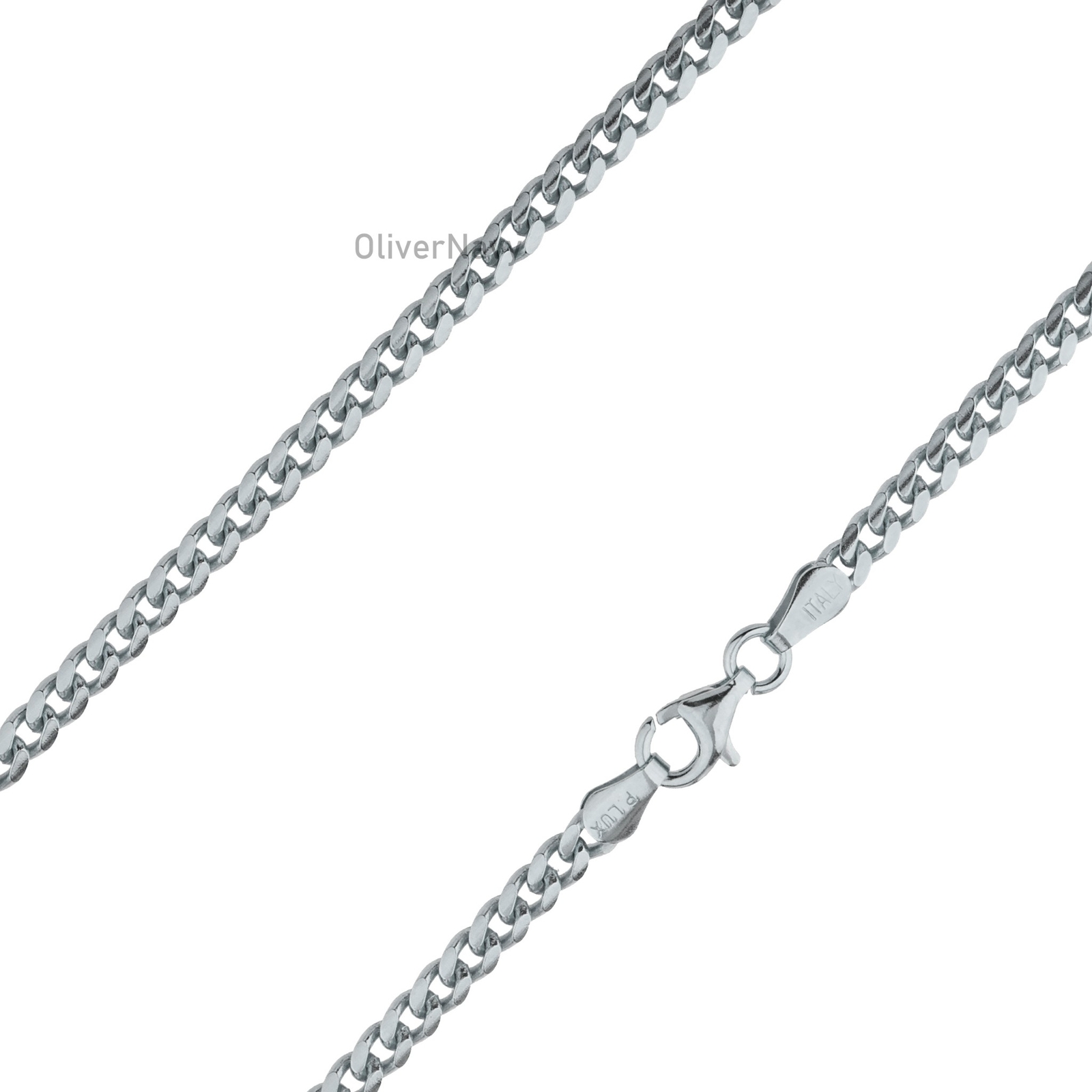 Men’s Miami Cuban Link Chain Solid 925 Sterling Silver 3.2mm Italian – Brand New