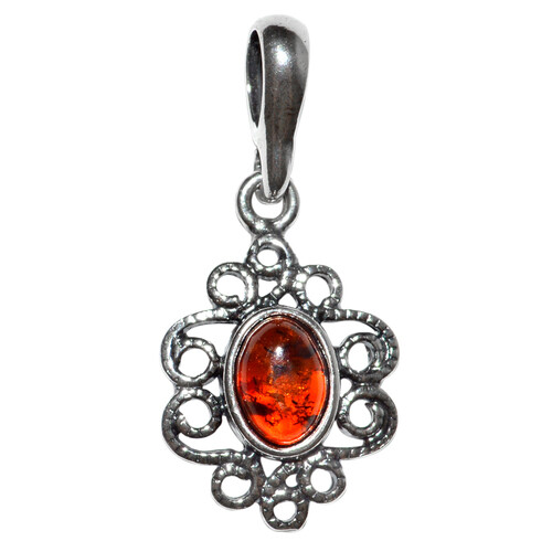 1.49g Authentic Baltic Amber 925 Sterling Silver Pendant Jewelry N-A649