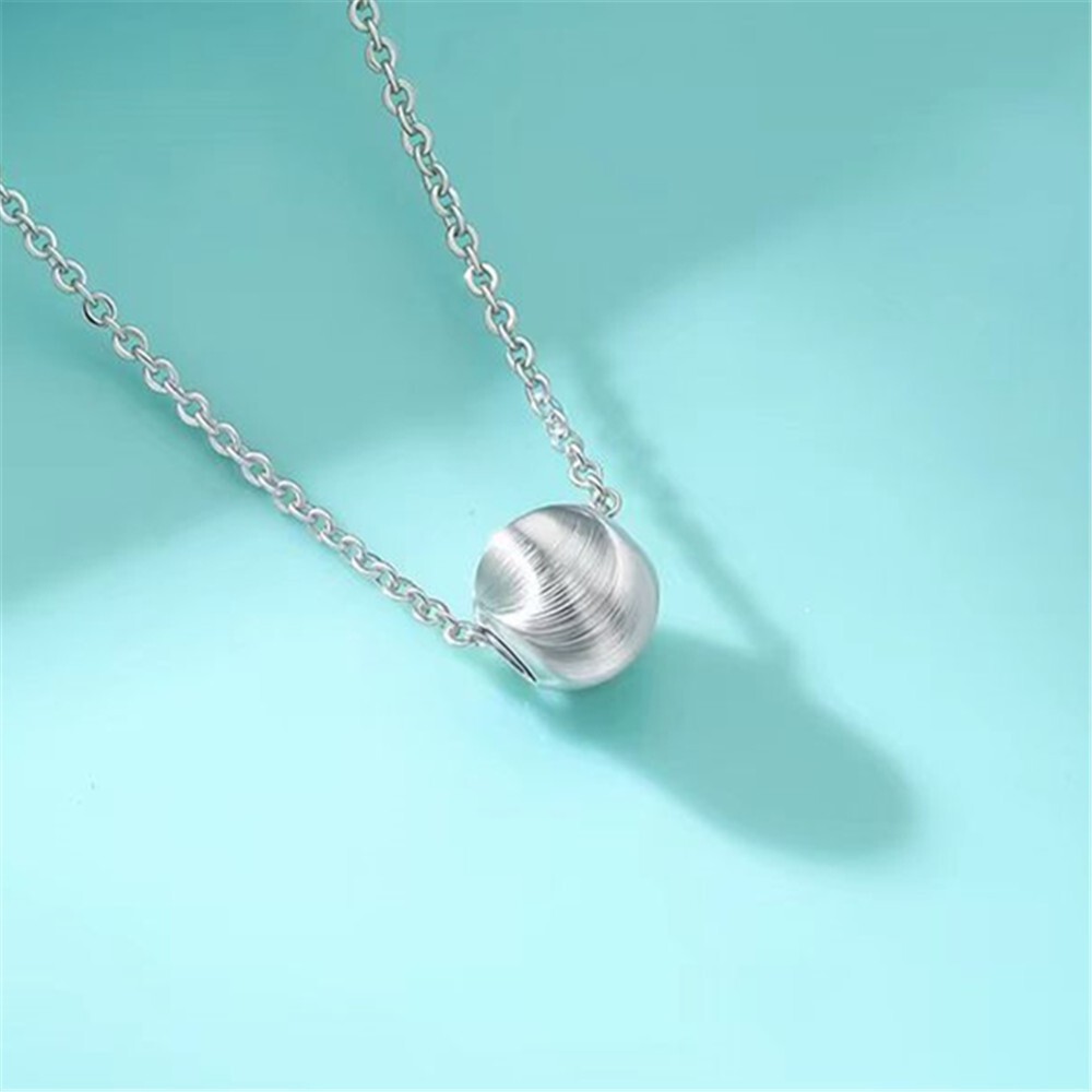 Pure PT950 Platinum 950 Lucky 5mm Laser Ball Bead Link Necklace 3.6-3.8g 16-17in