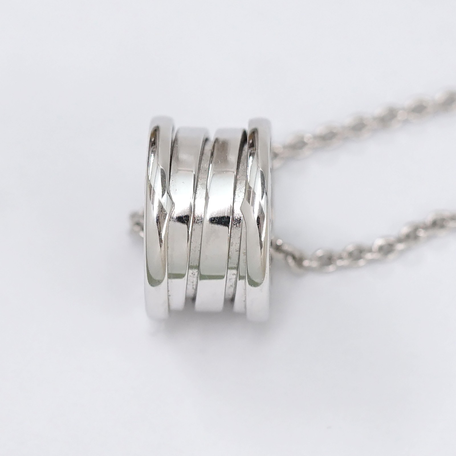 BVLGARI B zero1 Necklace 16″ 18k White Gold Auth w/Box #5187