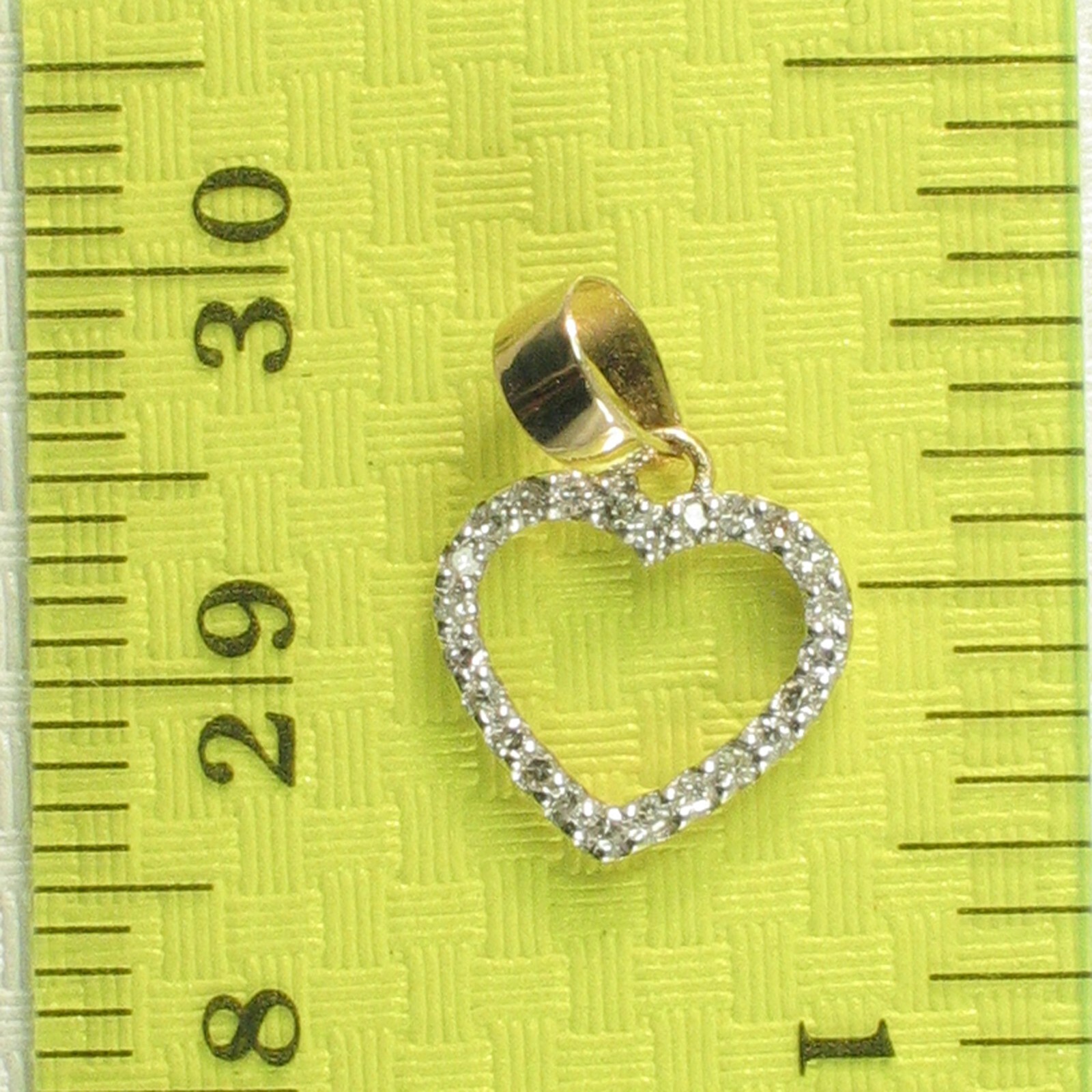 Beautiful & Love Heart 14kt Solid Yellow Gold Diamond Pendant Necklace